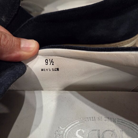 Tods Espadrille Loafers in Navy Suede size 9.5